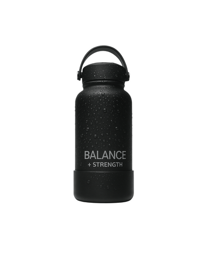 BALANCE AND STRENGTH - Black Water bottle