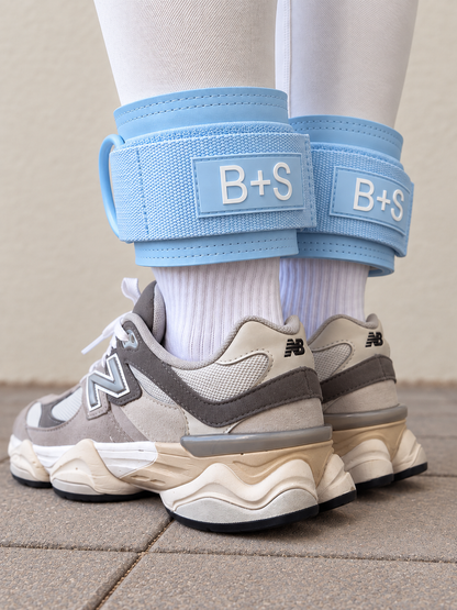 Blue ankle straps