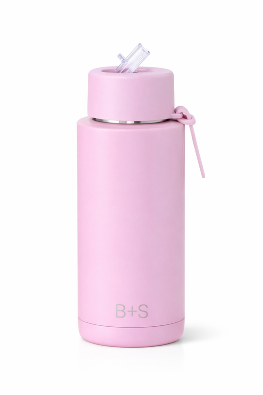 Pink 1L stainless water bottle