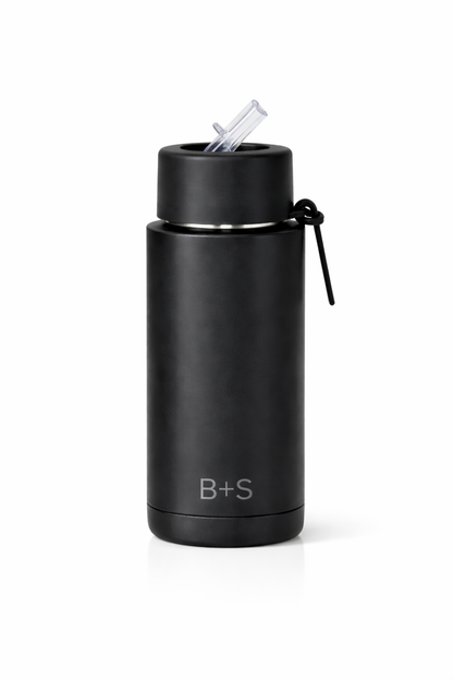 1L Stainless Water Bottle - Black
